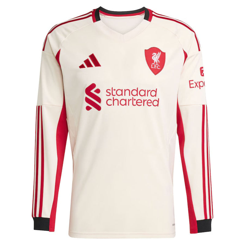 Camisola Liverpool alternativa branca 2025/26 - MANGA LONGA
