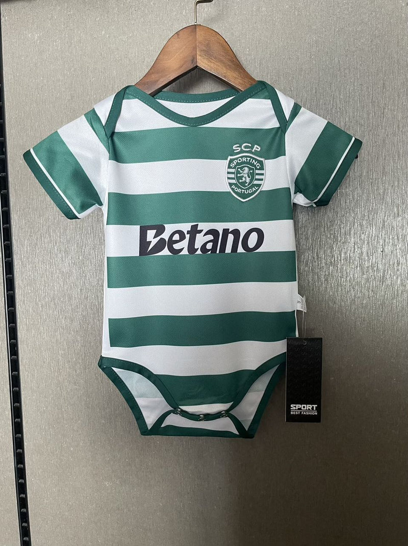 Body bebé S C P principal verde e branco - 2025/26 LANÇAMENTO