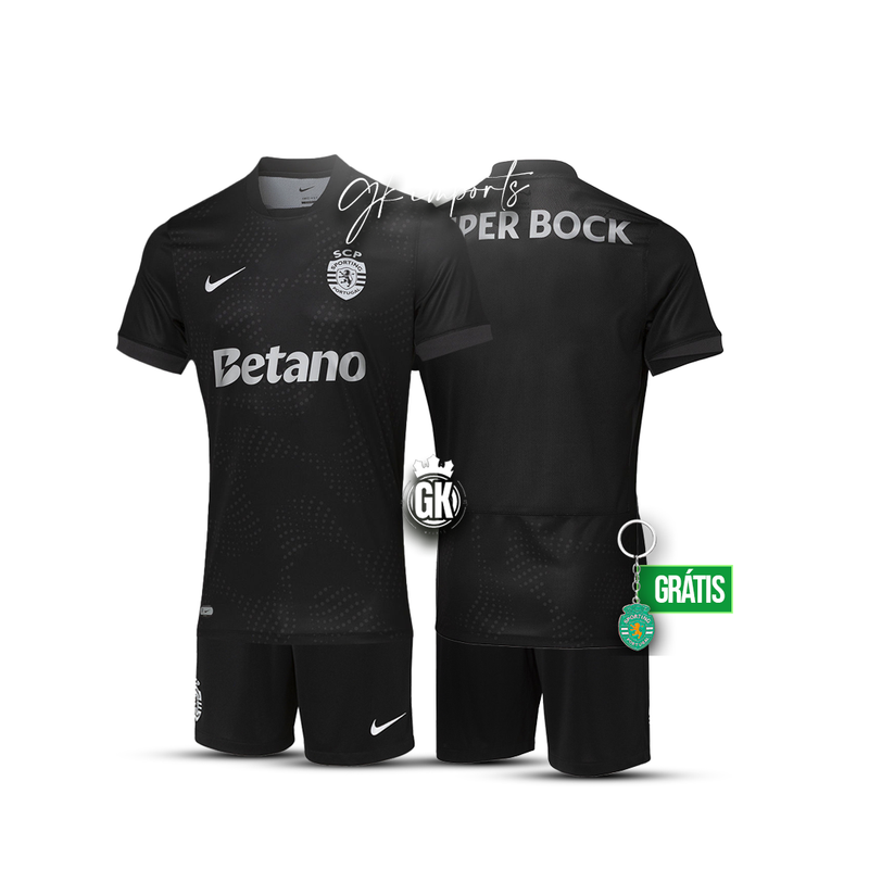 Conjunto infantil AWAY preto 2025/26 - LANÇAMENTO