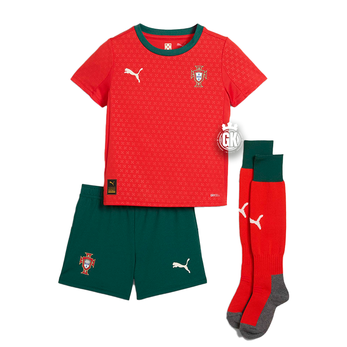 Conjunto infantil Seleção Portugal vermelho principal 2025 - PUMA
