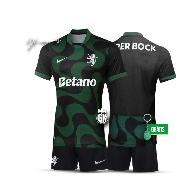 Conjunto infantil alternativo branco 2025/26 - LANÇAMENTO 🦁💚 [pré venda: 11 a 22 dias uteis]