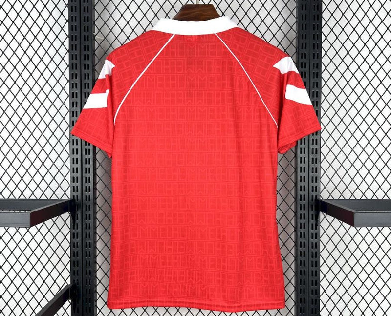 Camisola retrô vermelho principal 1990/91