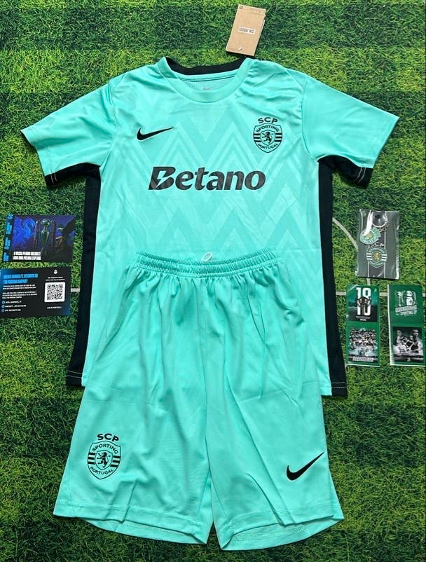 Conjunto infantil COM MEIAS terceiro equipamento verde 2025/26 - LANÇAMENTO