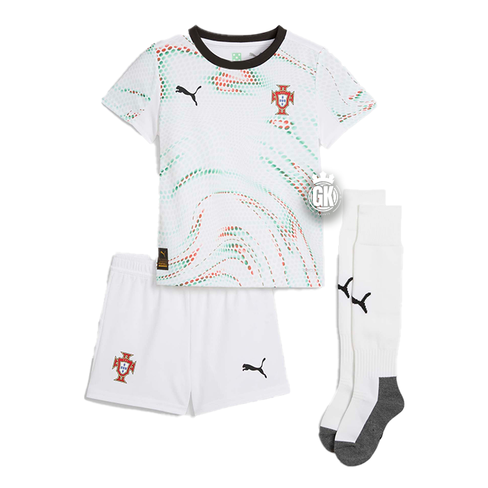 Conjunto infantil Seleção Portugal branco alternativo 2025 - PUMA