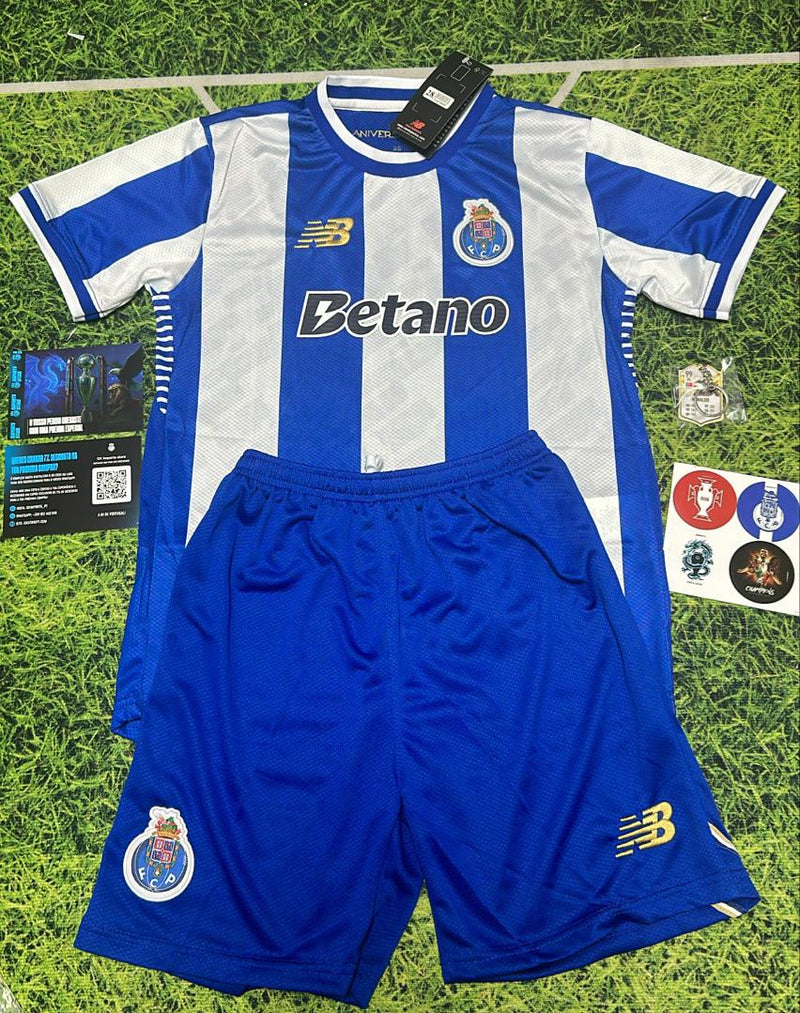 Conjunto infantil principal azul e branco 2025/26 - LANÇAMENTO