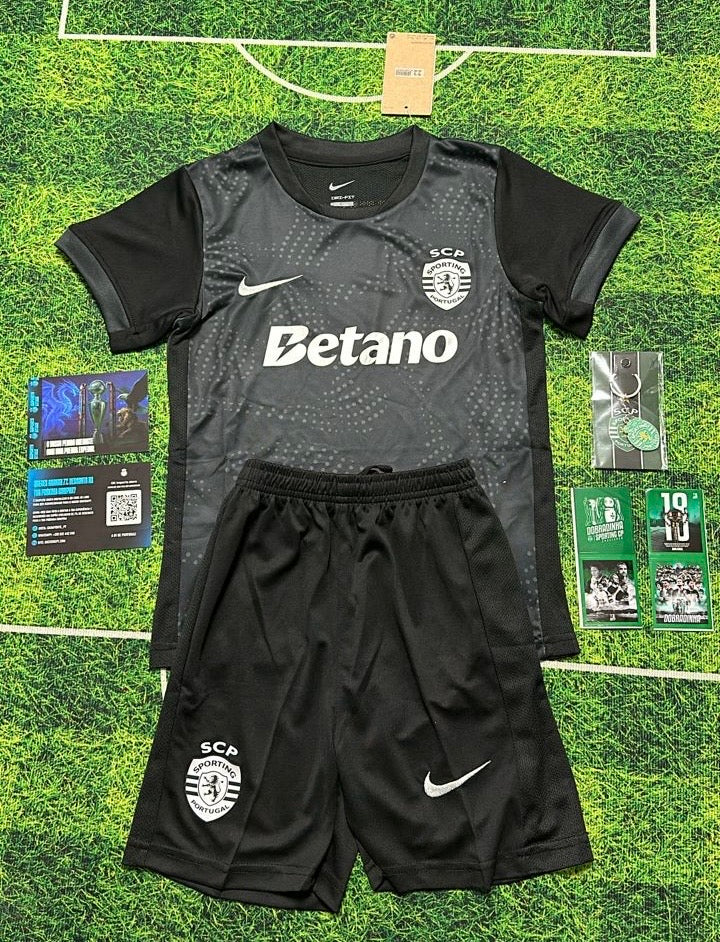 Conjunto infantil AWAY preto 2025/26 - LANÇAMENTO