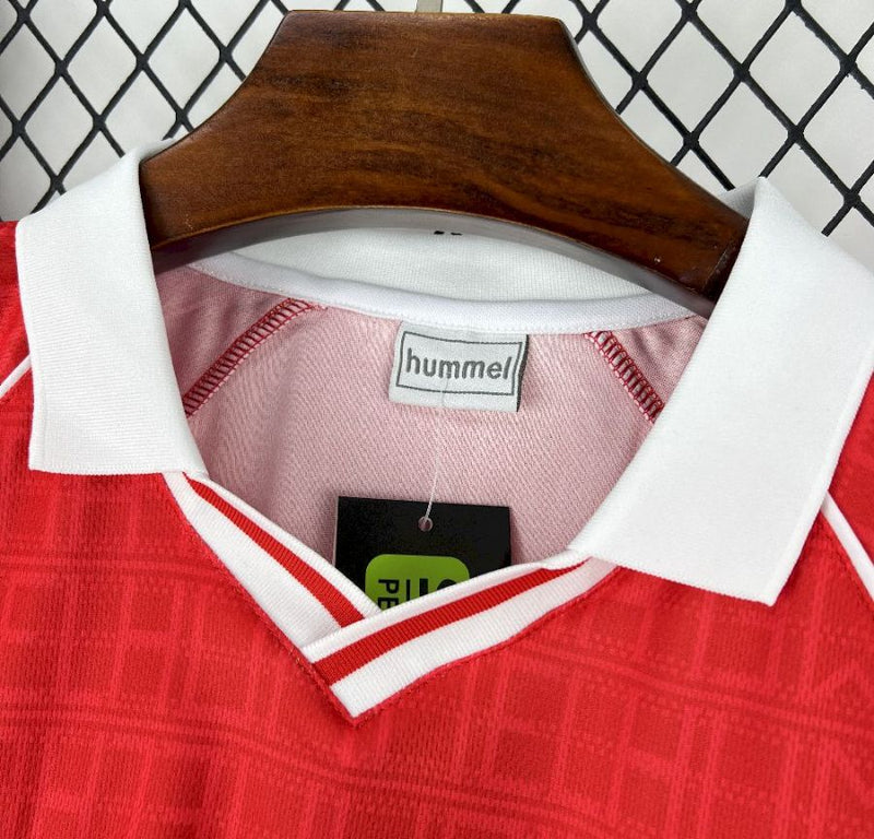 Camisola retrô vermelho principal 1990/91