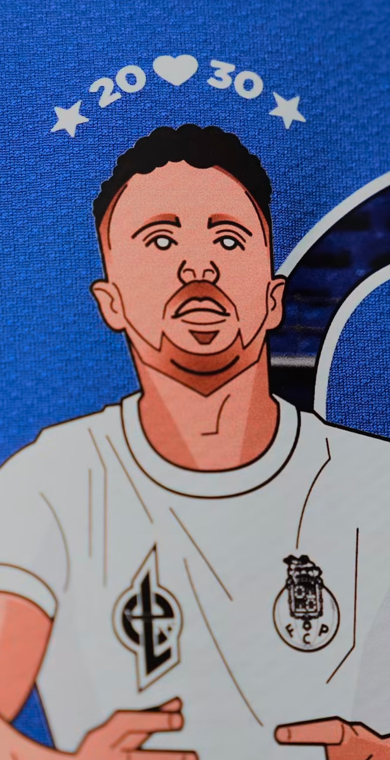 Camisola DIOGO J - homenagem equipamento azul/branco 2025/26 simbolo bordado